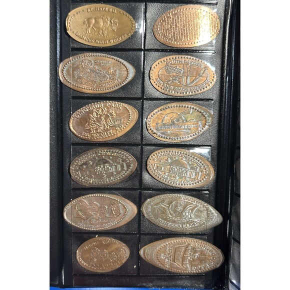 Old Penny Passport Book w/20 Elongated Cents Souvenirs,Black Hills,Dinosaurs + - Picture 4 of 4